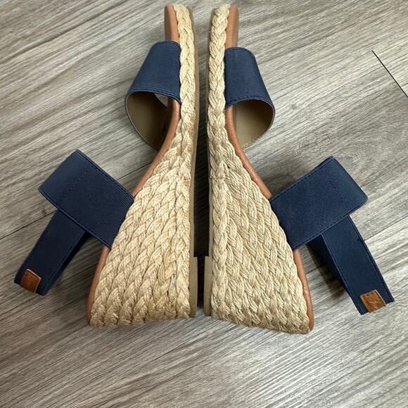 Tommy Bahama Sakura Sandal Heels Wedges Navy Blue Espadrilles 9 - Picture 10 of 11